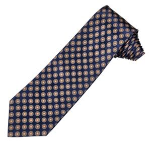 Stefano Ricci Silk Tie Mens Blue Geometric Medallion Italian Luxury Neckwear